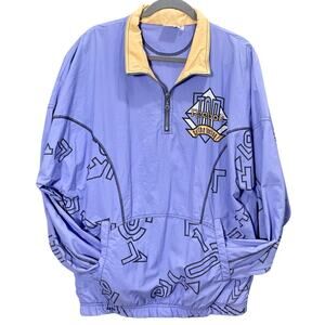 Vintage 90s Reebok Windbreaker Quarter Zip Purple Retro "Get the Feeling" Jacket